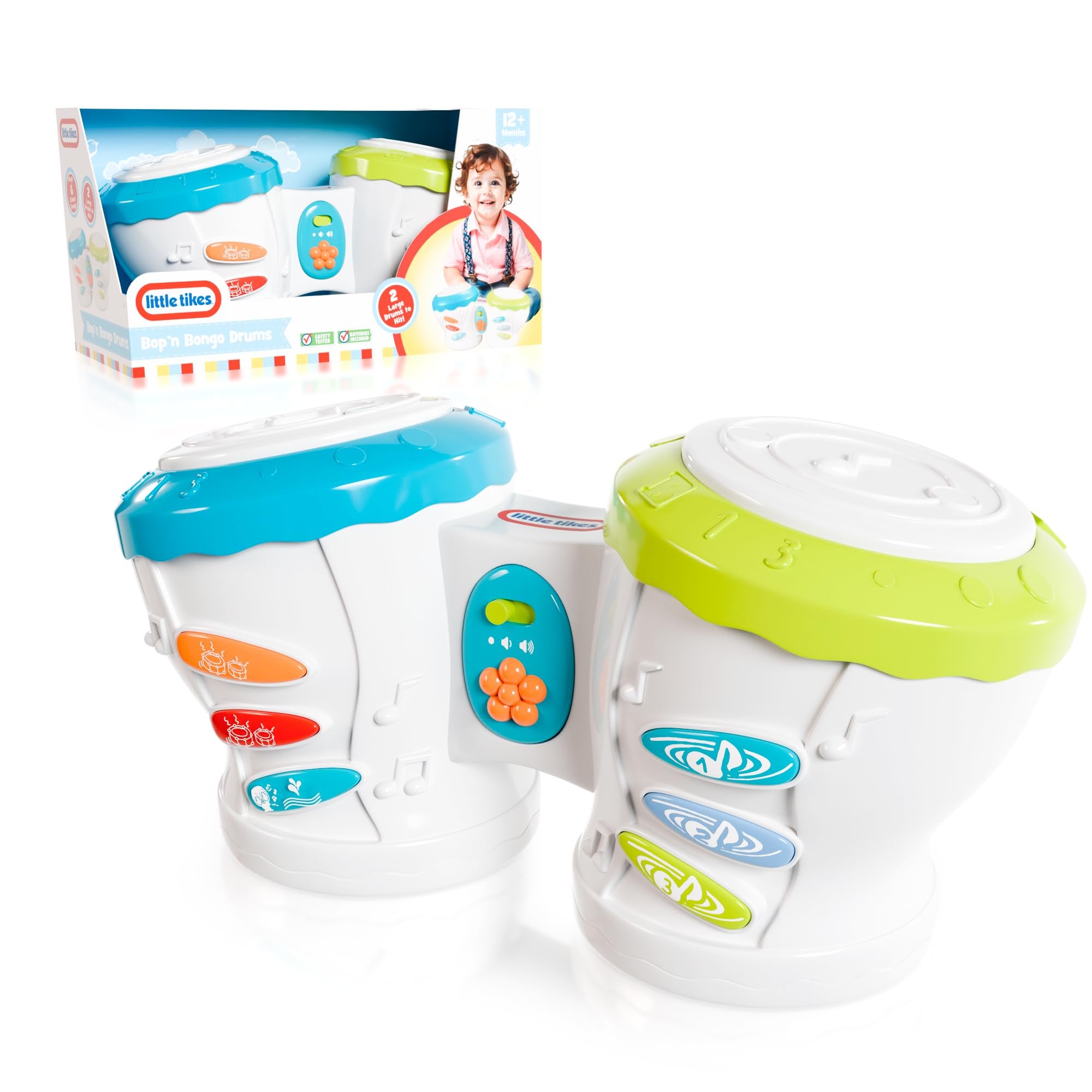Lollipop Bop N’ Bongo Drums Electronic Drum Set for Toddlers 12+ Months, Learning Toys for 1 Year Old Boys and Girls, Toddler Toys 1-2, Baby Toys 12-18 Months, Drum Pad