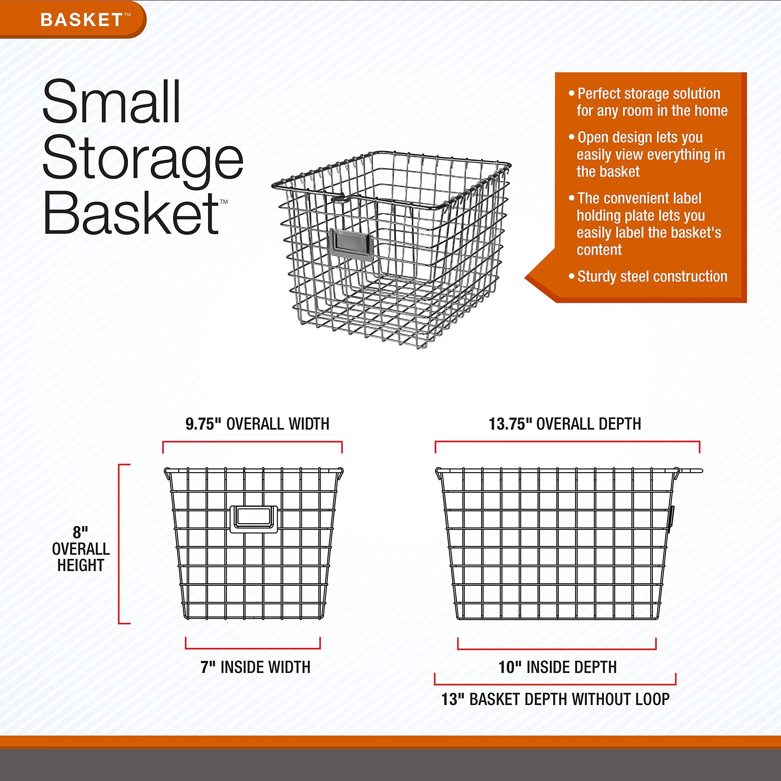Spectrum Diversified 47879 Wire Storage Basket, Small, Copper