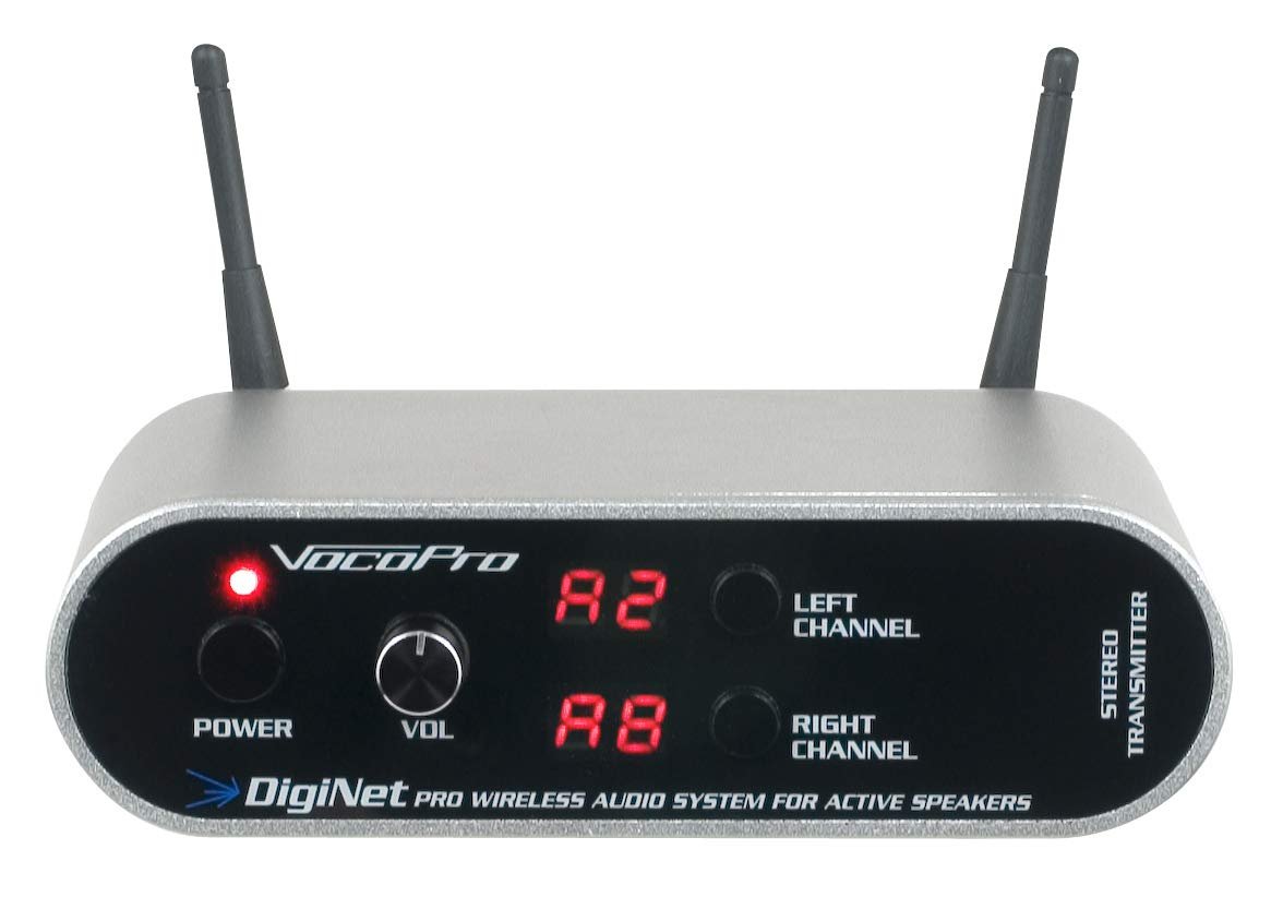 VocoPro Professional Wireless Audio System Free Your Active Speaker from Wires, XLR, Silver, DigiNet-Stereo