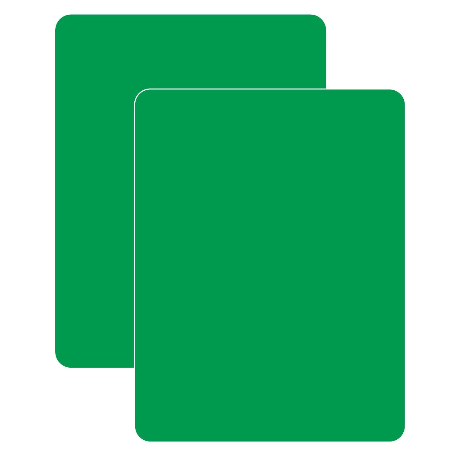 Cut N' Funnel Green Flexible Plastic Cutting Board Mat 2 Pack 15" x 11.5" Made in the USA, Easily Funnels Foods, Knife Friendly, Easily Wipes Clean