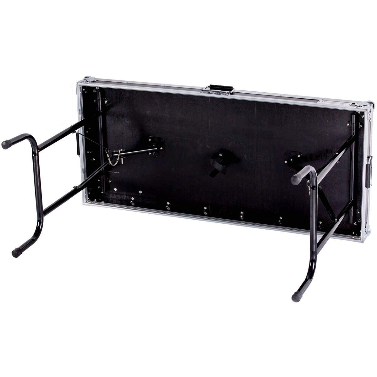 DEEJAY LED TBHTABLE48 Fly Drive Case Universal Fold Out DJ Table Engineered to Hold Turntable CD Player or Other Equipment Industrial Grade Recessed Spring Loaded Split Dish Butterfly Latches with Pad