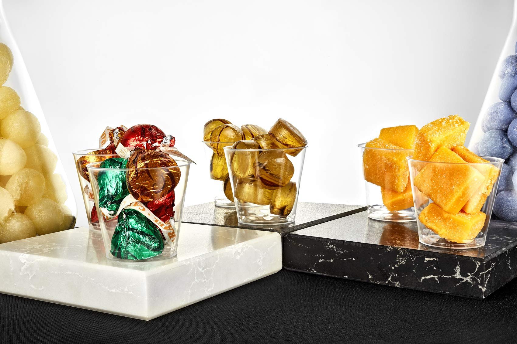 Hanna K. Signature 100 Count Shot Glasses Premium Clear Hard Plastic 1oz Disposable Cups, Ideal for Jello Shots, Wine Tasting, Condiments, Sauce, Dipping, Samples