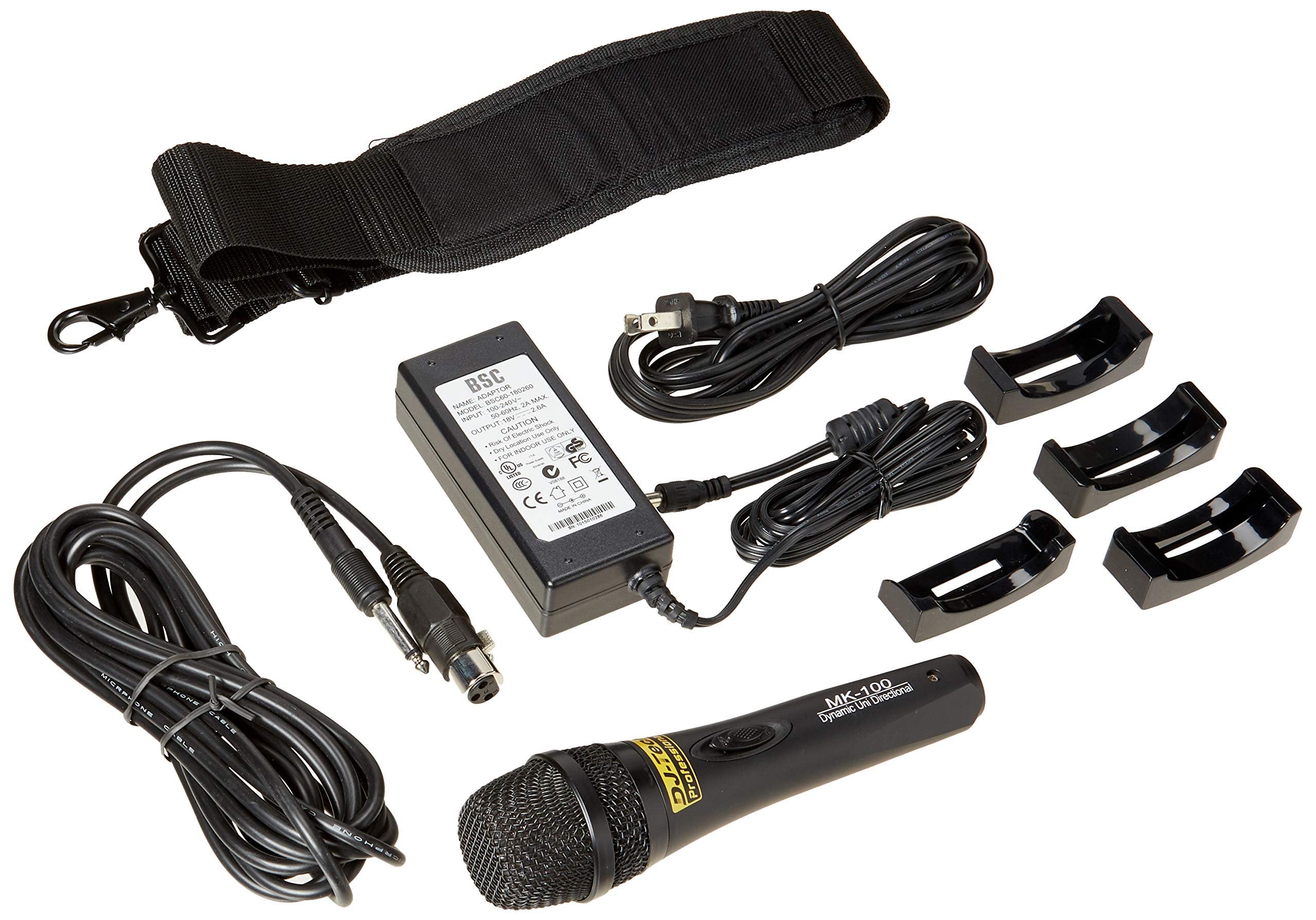 DJ Tech IVISA50LIGHT 50W Amplifier Speaker ABS Battery Portable PA System iPod Player + 1 MK100 Mic