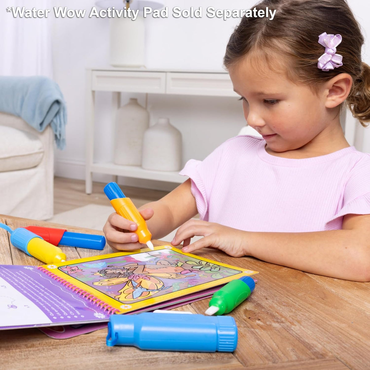 Melissa & Doug Water Wow! Pen Pack - 4 Color-with-Water Pens, Sprayer, Tether Cap