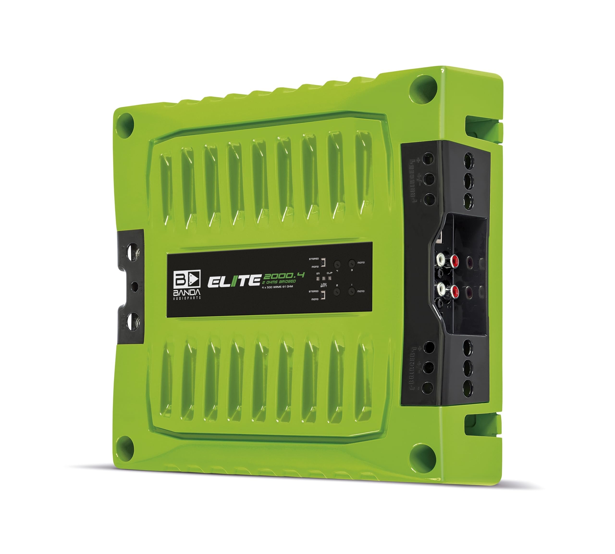 4-Ch. Vehicle Audio Bass Amplifier - 500 Watts High-Powered Mono Bass Amplifier w/Subsonic Filter & Low Pass Filter Stable at 1 ohm, LED Indicators, Sound Specialization, Red - Banda 2000.41OHMRED