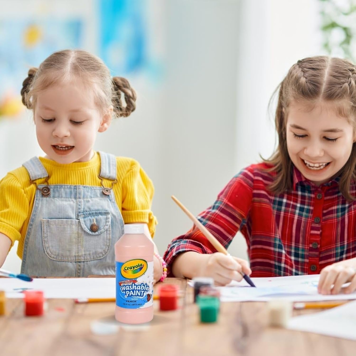 Crayola Washable Paint, 16 oz., Peach, Nontoxic Liquid Paint, 1 Piece, Great for Classroom Projects and Creative Activities