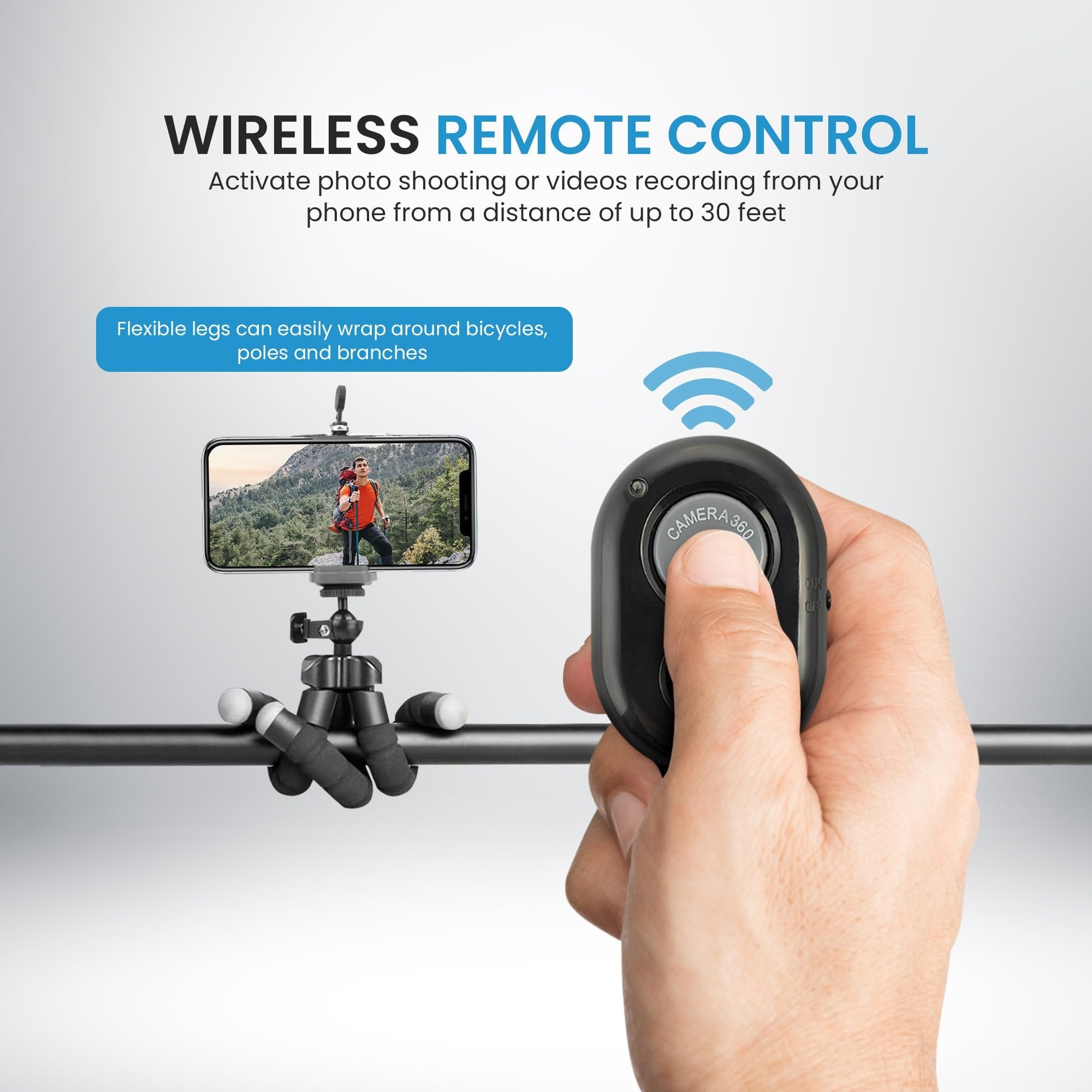 IDANCE Phone Tripod with Bluetooth Remote, 62" Flexible Tripod and Selfie Stick, Portable Tripod Universal Phone Holder Stand, Compatible with iPhone Android Phone