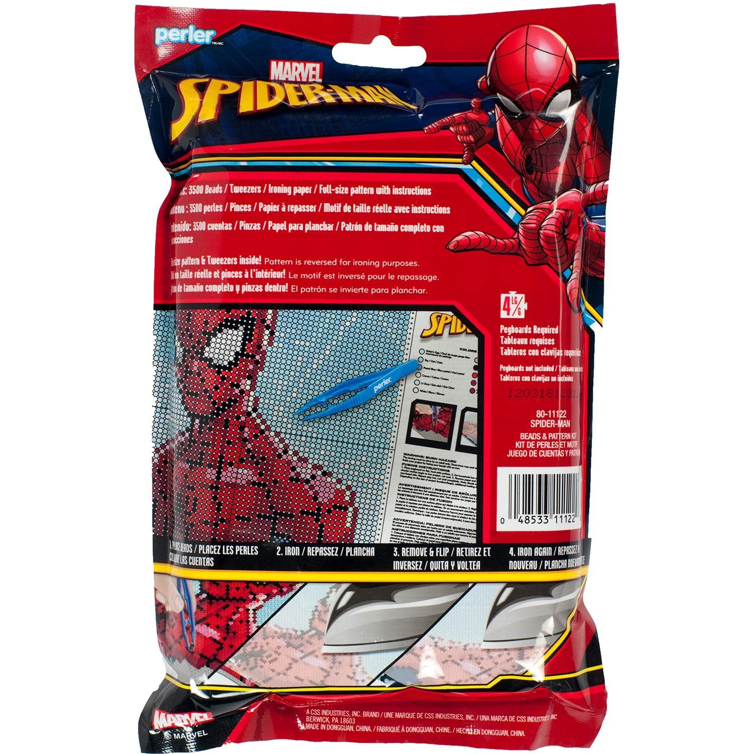Perler Spiderman Marvel Pattern and Fuse Bead Kit, x 11'', 3503pc