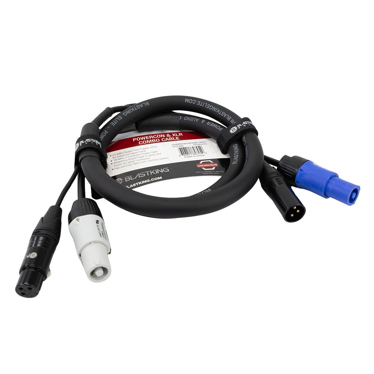 Powercon and XLR Combo Cable by Blastking