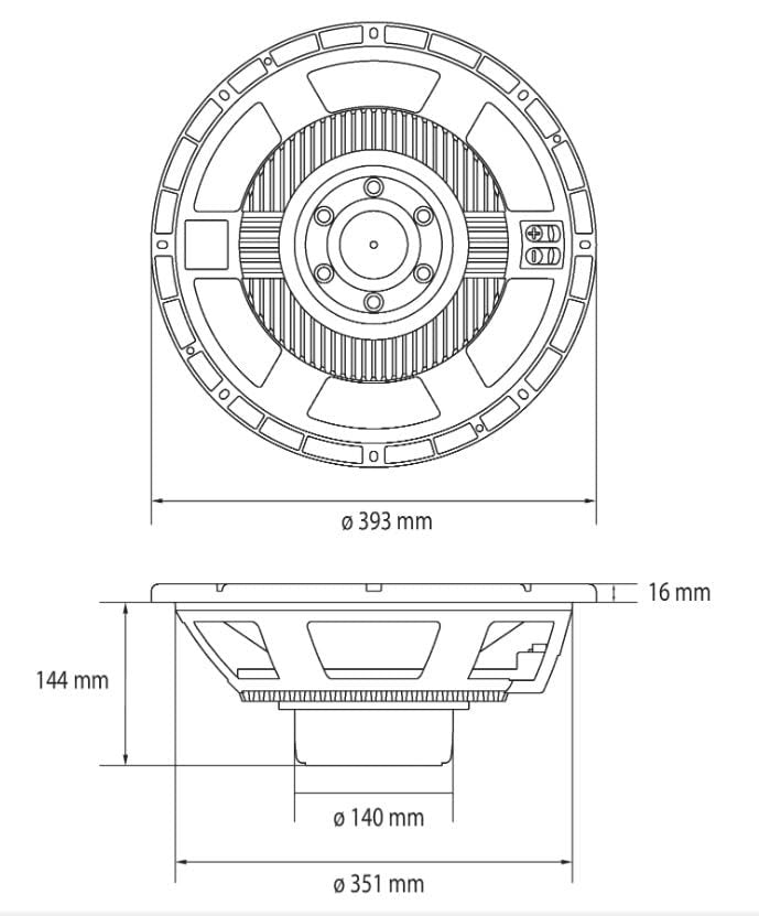 RCF LF15N401 15-inch NEO Woofer 900 Watts Rms 1800 Watts Peak 8-Ohm 4-Inch Fiberglass Voice Coil Dual-Forced Air Ventilation Precision Transducers Pro Audio Speaker