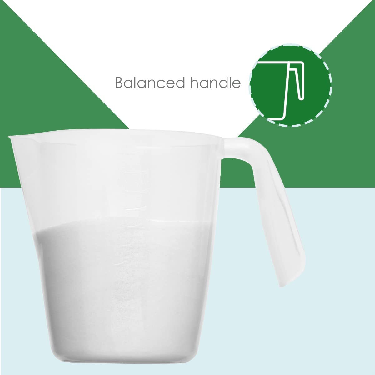 Home Basics 1000 ml Plastic Measuring Cup with Raised Measurement Markings, Clear | Balanced Handle | V-Shaped Spout | Easy to Read