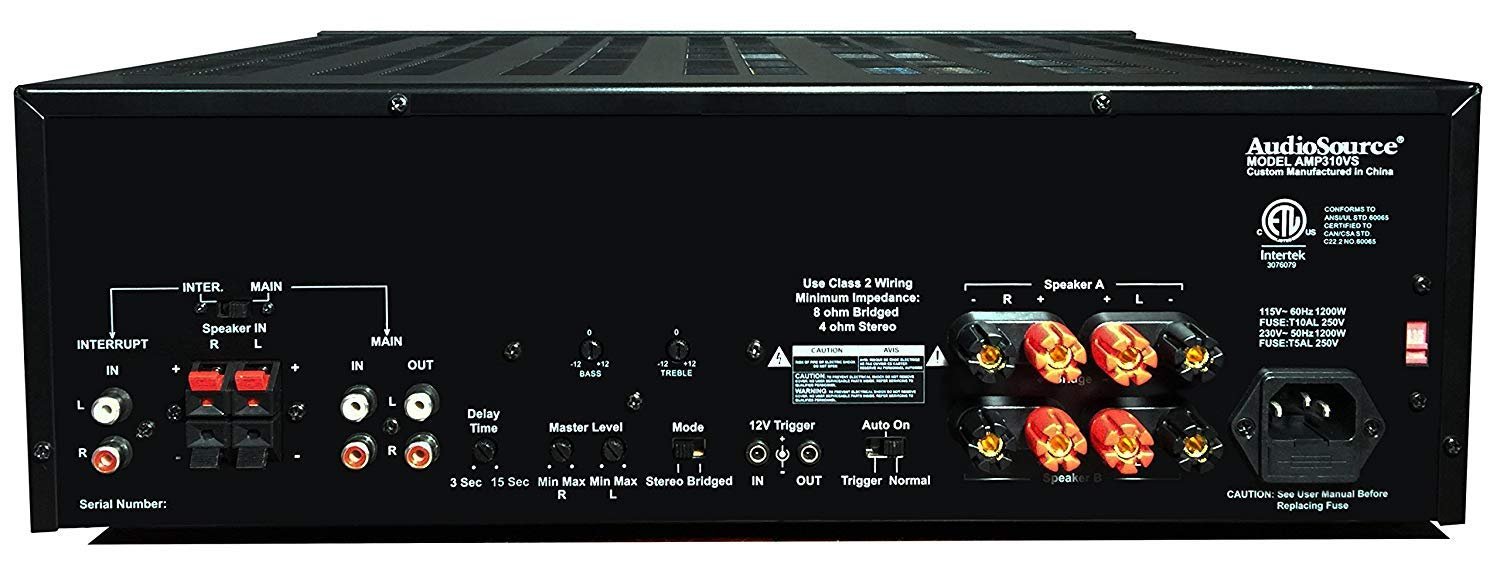 AudioSource Analog Amplifier, Stereo More Power A Amplifier AMP310VS for Home Sound Systems