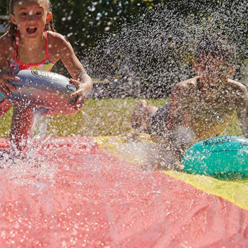 Wham-O Slip N Slide 18ft Lawn Water Slides for Kids, Heavy Duty Slip Slides with Bodyboards for Backyard Park Water Parties Summer Outdoor Activities