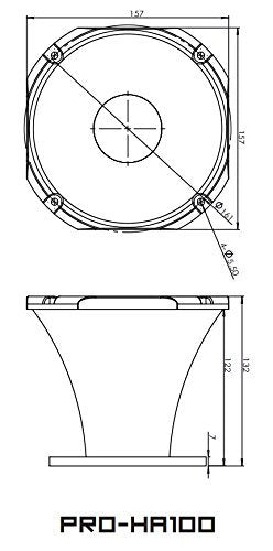 DS18 PRO-HA100 Circular Universal Driver Horn Body Easy Twist On/Off Installation (Red)