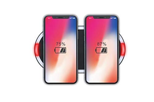 Xtreme Digital Lifestyle Accessories Dual 10W QI Wireless Charging Pad Compatible w/iOS & Android Fast Charging (Black) (XWC81013BLK)