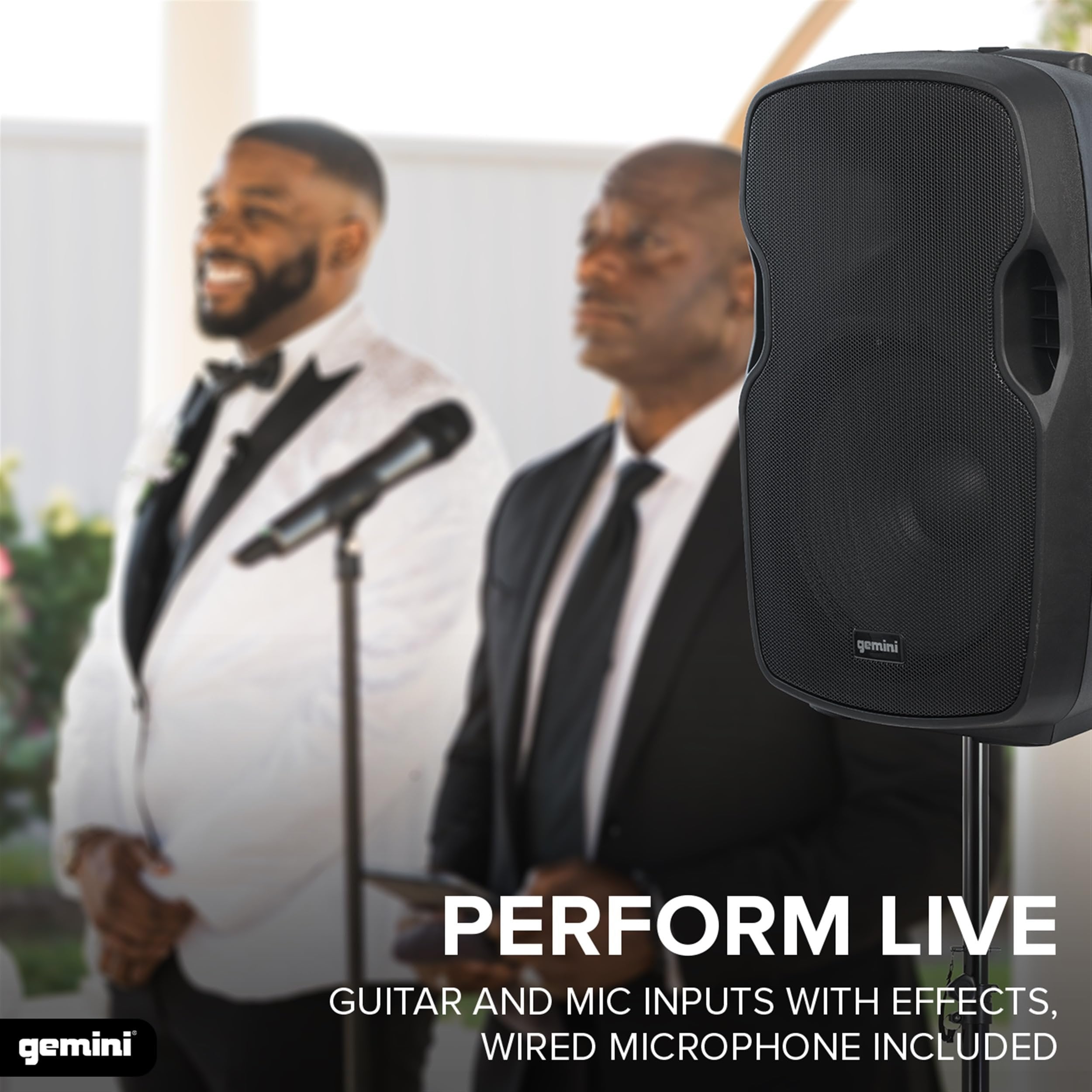 Gemini Sound AS-15TOGO: 2000W Portable Battery-Powered PA with Wheels, Bluetooth, Echo Effect, USB/SD Playback
