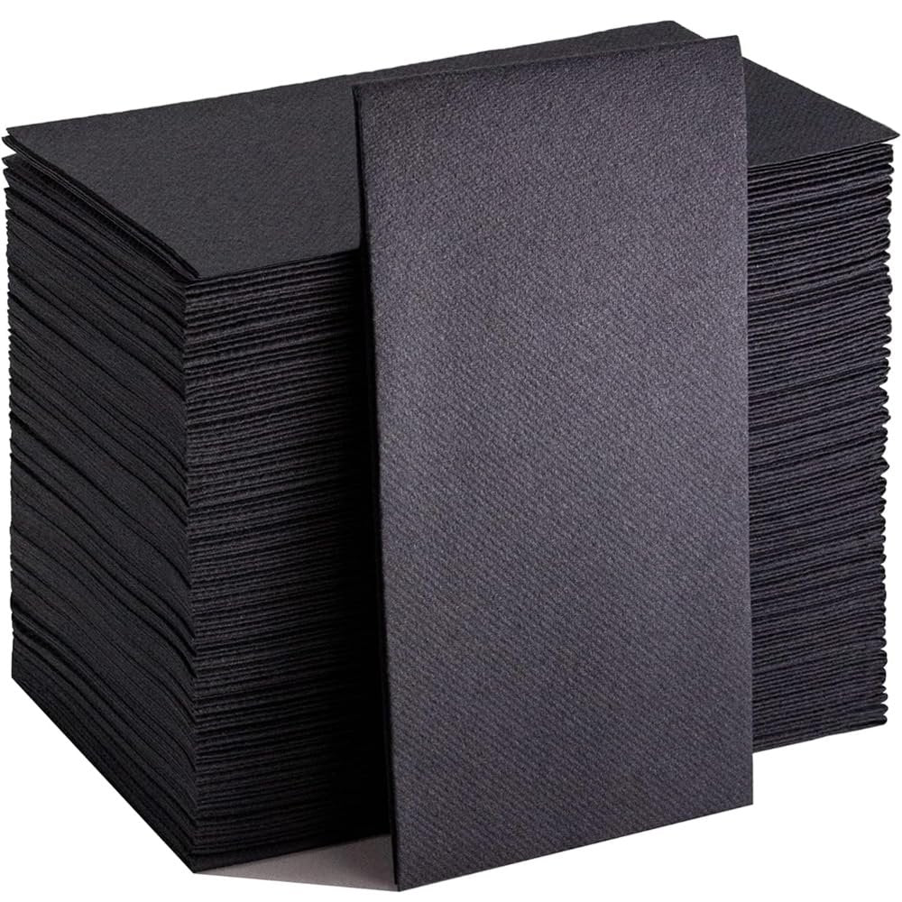 Premium Quilted Black Cloth-Like Guest Paper Towel - (Pack of 30) - Elegant Design - Perfect for Bathrooms, Parties, and Special Events