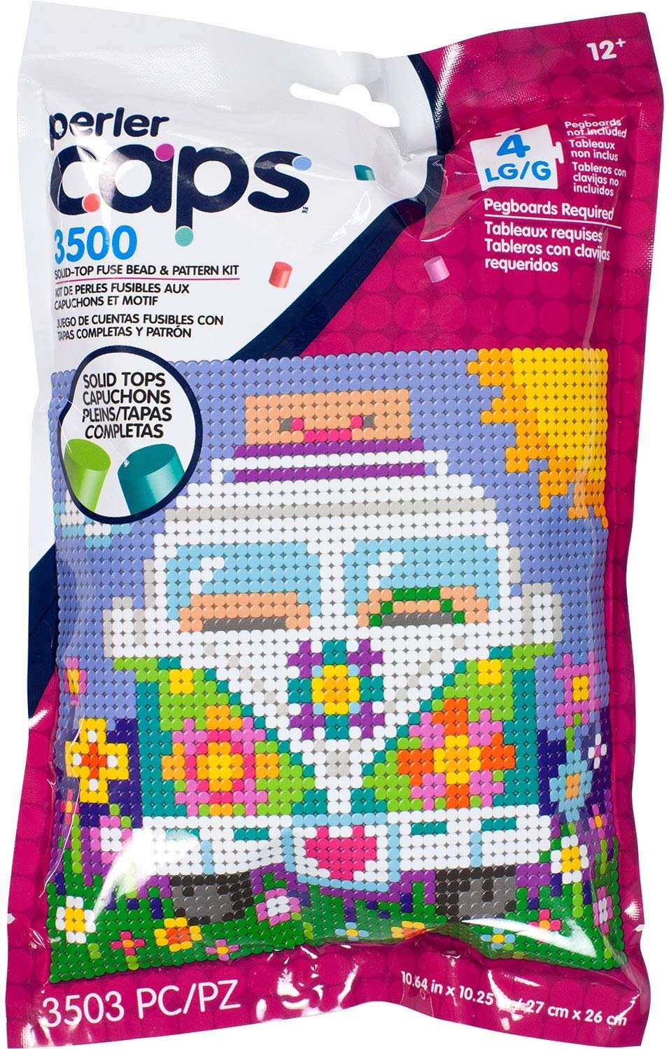 Perler 80-11148 Solid-Top Cap Fuse Beads, 3505pcs, Bus Pattern Kit