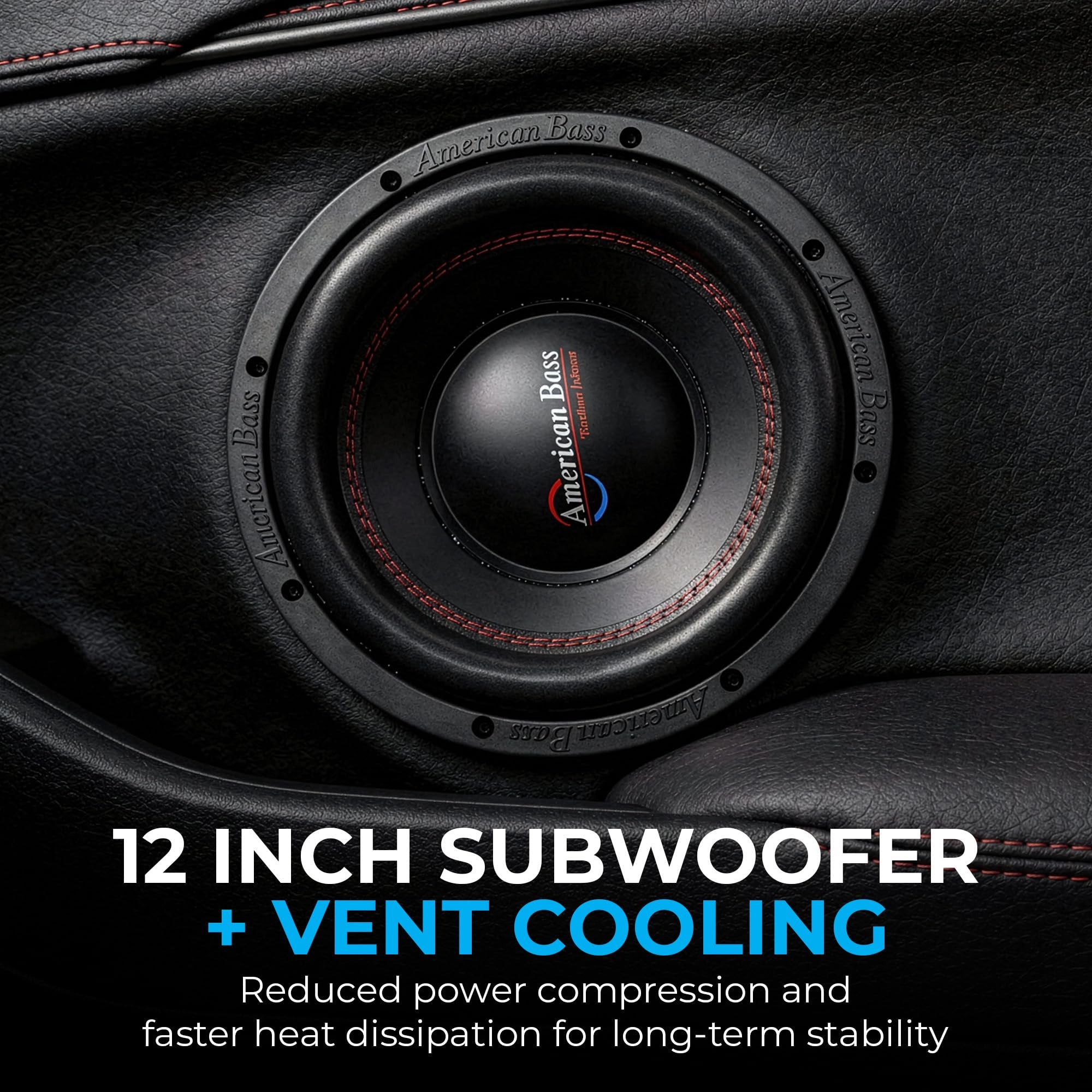 American Bass DX Series 12" Car Subwoofer, 600W Peak / 300W RMS, 4 Ohm Car Audio Subwoofer, Non-Pressed Paper Cone, Hi-Temp Voice Coil, Heavy-Duty Steel Basket, Deep Bass for Car Audio Systems