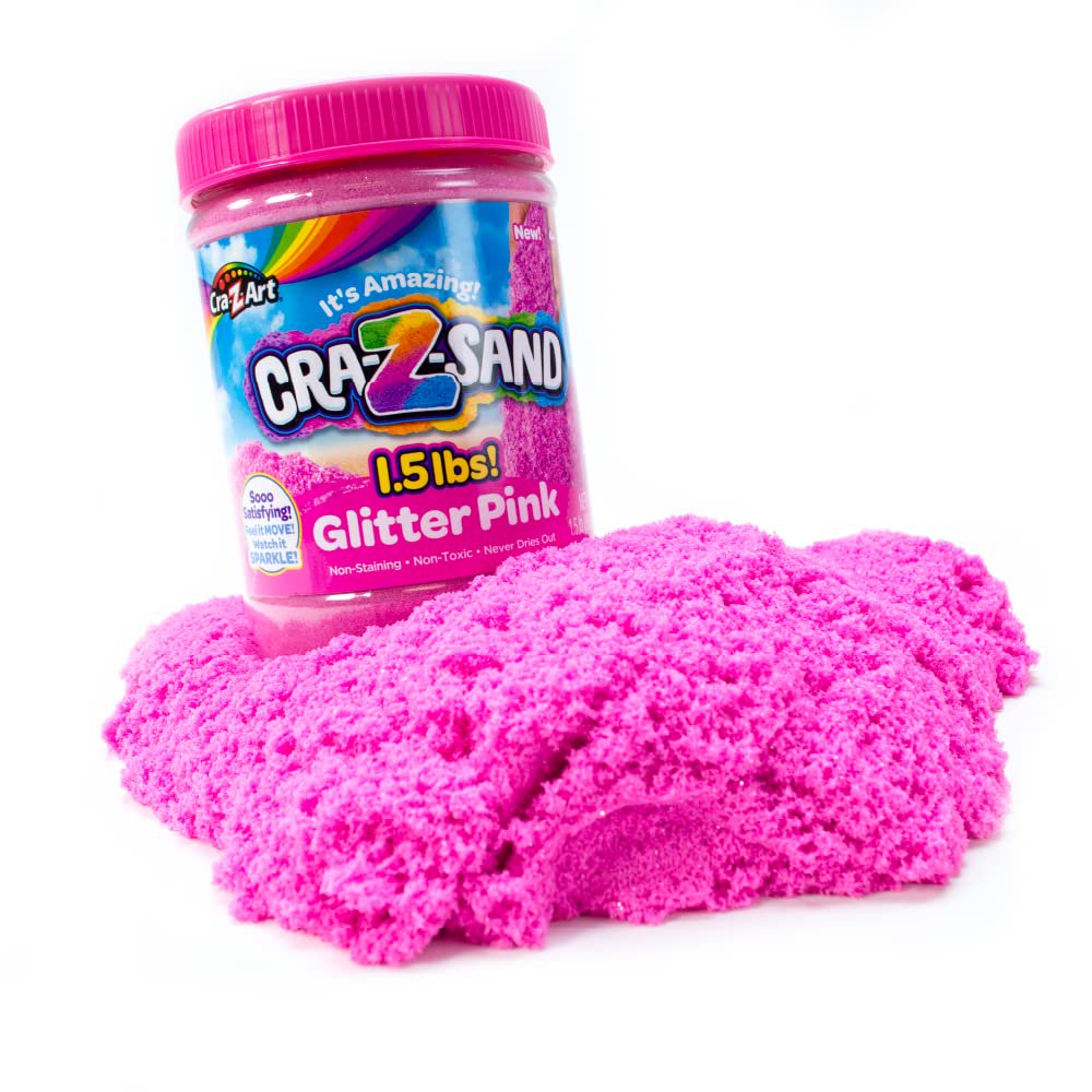 Cra-Z-Art Cra-Z-Sand Party Pack Glitter Pink Sand 3 Pack of 1.5lb Jars, Bulk Party Favor 3 Pack