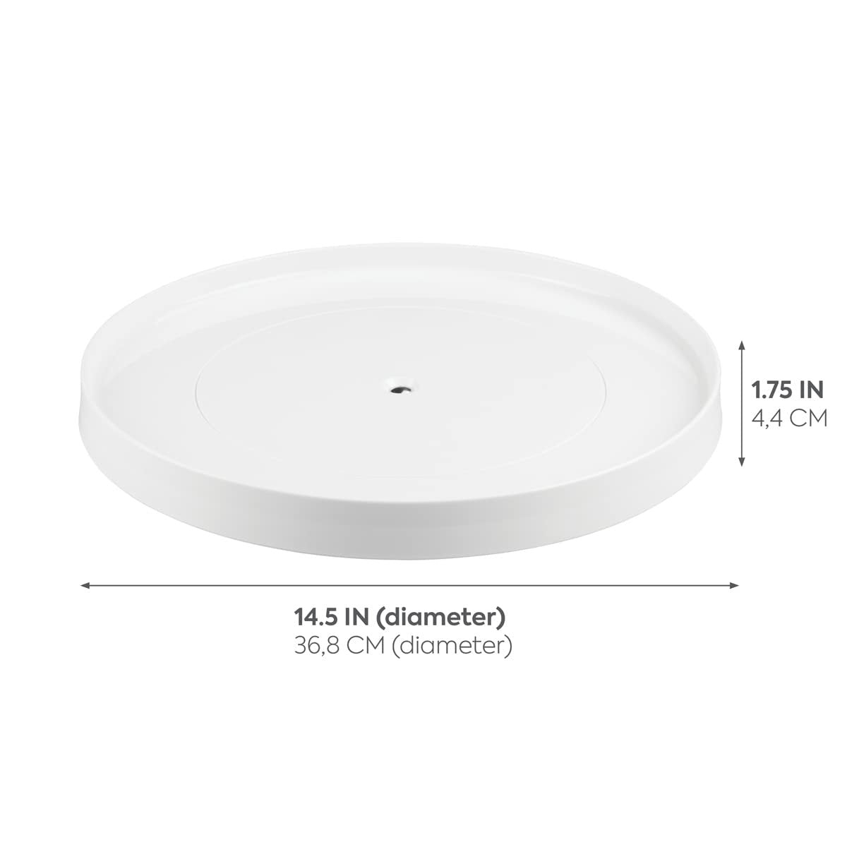 iDesign Linus Lazy Susan Turntable Spice Organizer Rack for Kitchen Pantry, Cabinet, Countertops - 14", White