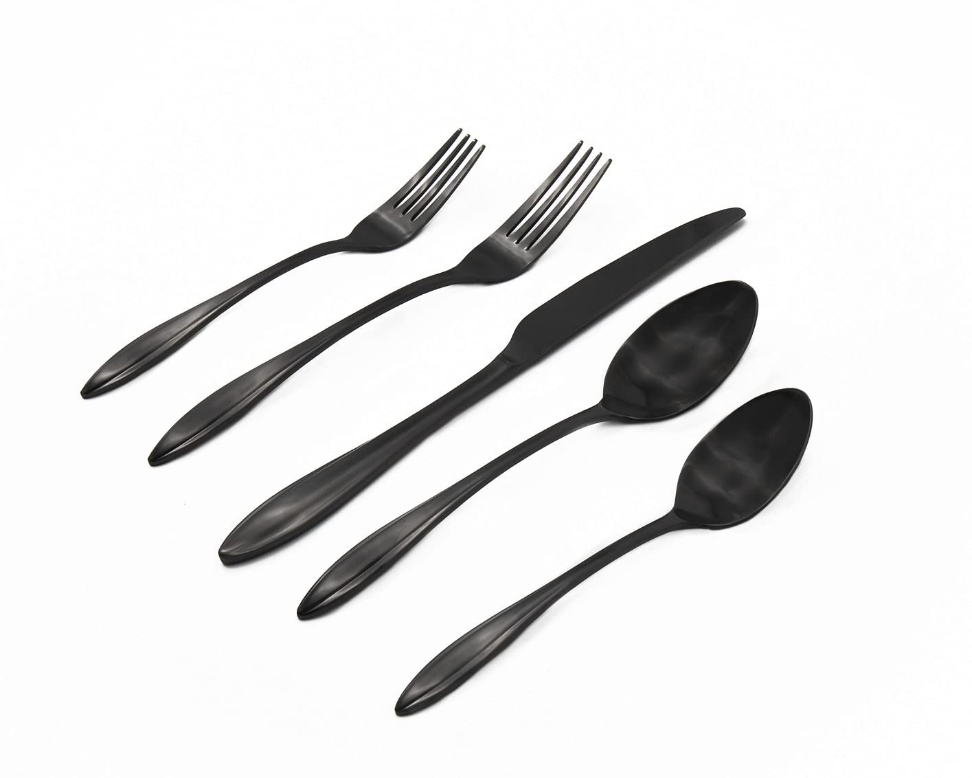 Godinger 20 Piece Flatware Set with 4 Dinner Forks, 4 Salad Forks, 4 Tablespoons, 4 Teaspoons and Knifes, 18/0 Stainless Steel Unica Matte, Set of 4