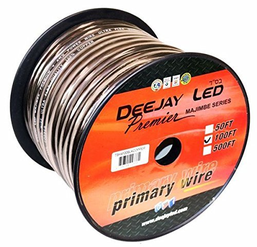 Four-gauge 100 Foot Black Pure Copper Stranded Power Cable Content Oxygen Free Copper Stranded Wire Style With Thick Black Outer Jacket Power Rating DEEJAY LED TBH4100BLKCOPPER
