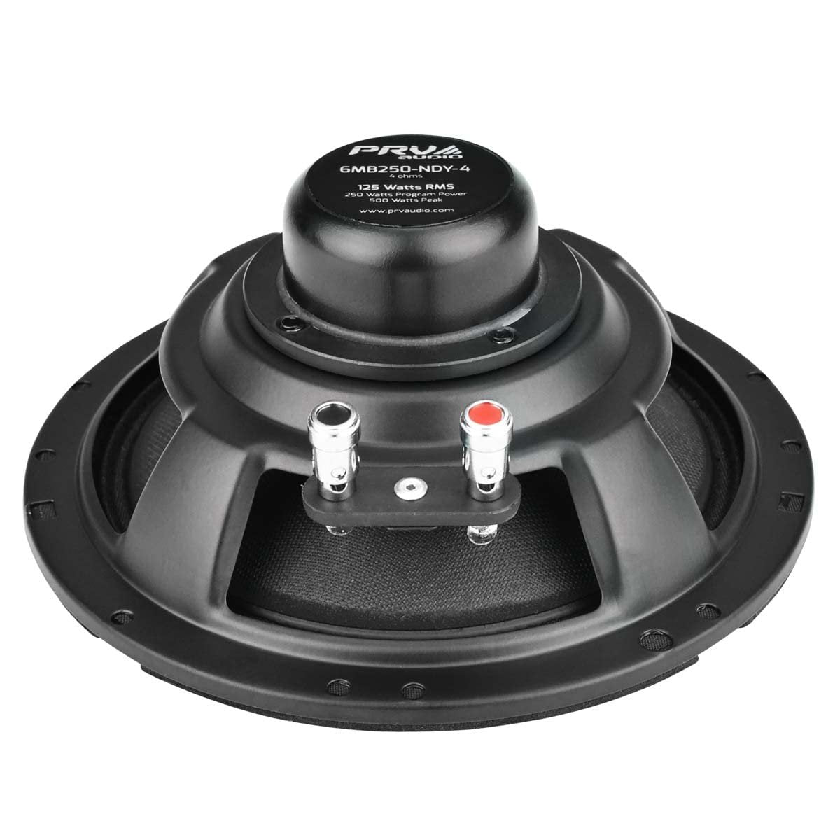 PRV AUDIO 6MB250-NDY-4 6.5 Inch Speakers Midbass Woofer 4 Ohm, Neodymium Magnet Speaker 4 Ohm 95 dB 125 Watts RMS Power, 250 Watts Program Power Loudspeaker (Single)