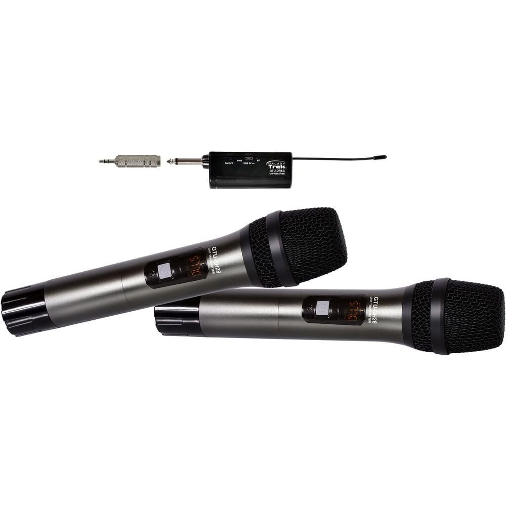 Galaxy Audio Trek GTU Mini UHF Dual Handheld Wireless Microphone System, A & B:524.5-594.5 MHz
