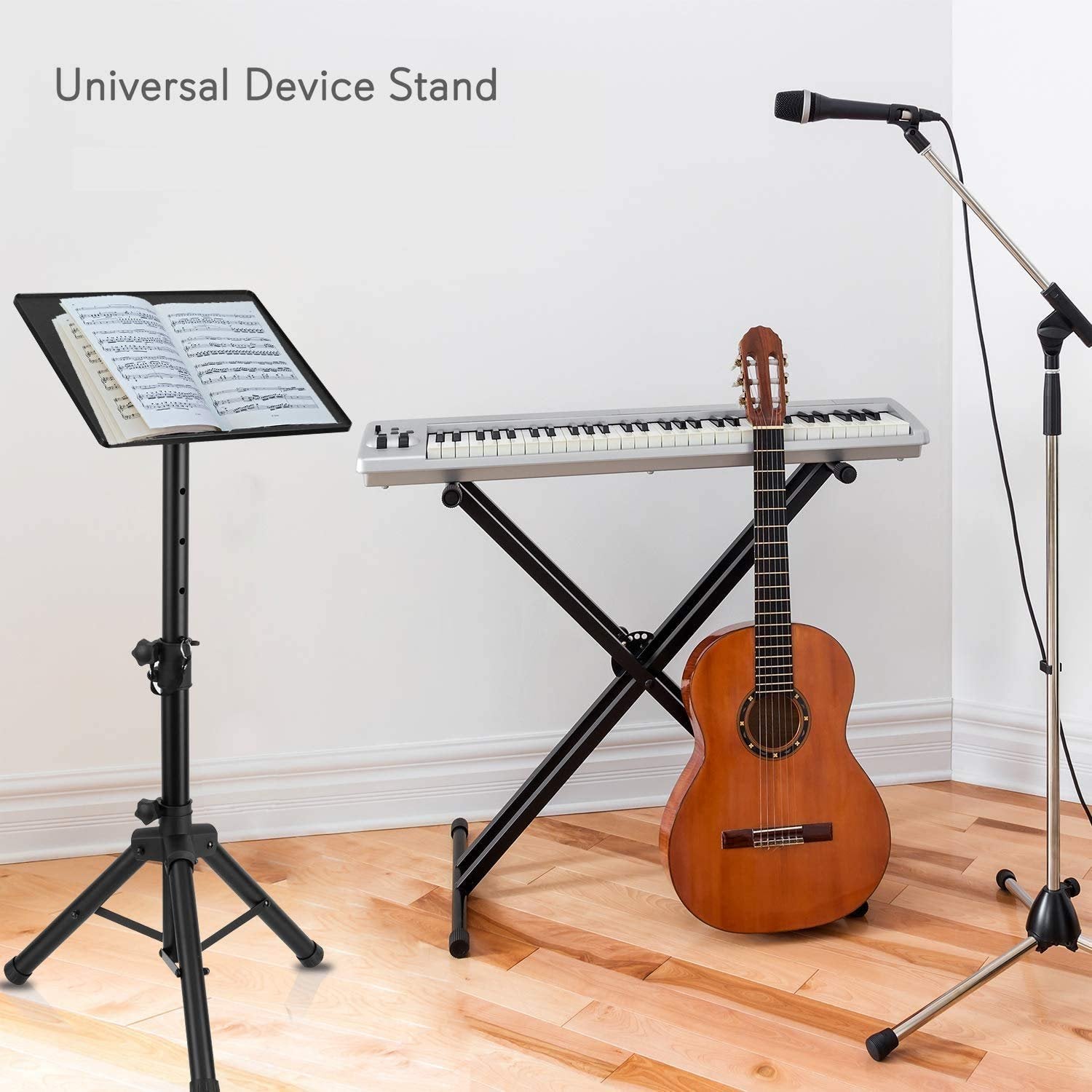 Gemini Sound PST-01 Universal DJ Equipment Accessories Laptop Computer Projector Screen Mount Desk Tripod Stand Tray Perfect for Live, Studio, Home Book Stand or Keyboard Use