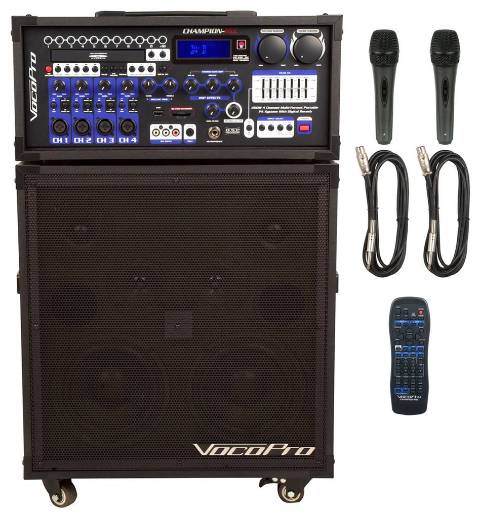 VocoPro CHAMP-RECORDER-BT Basic 200W 4-Channel Bluetooth Digital Recorder