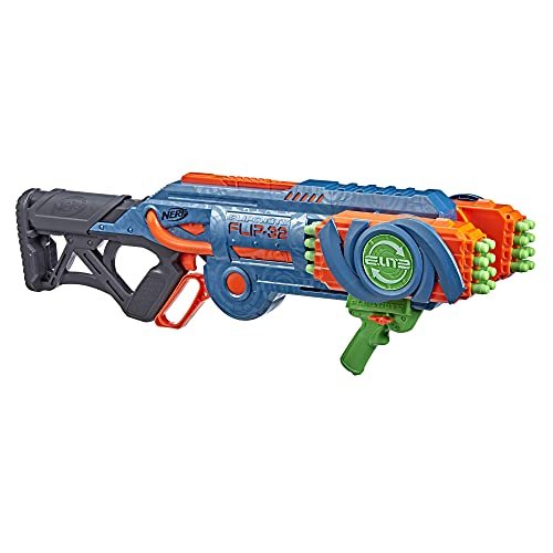 Nerf Elite 2.0 Flipshots Flip-32 Blaster, Rotating Dart Barrels, 32-Dart Capacity, 32 Elite Darts, Toy Foam Blasters, Kids Outdoor Games & Toys for Boys & Girls