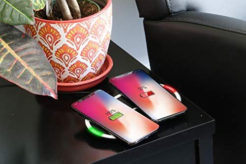 Xtreme Digital Lifestyle Accessories Dual 10W QI Wireless Charging Pad Compatible w/iOS & Android Fast Charging (Black) (XWC81013BLK)