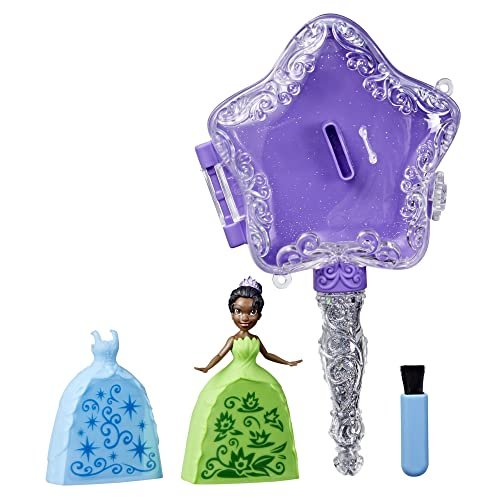 Disney Princess Secret Styles Magic Glitter Wand Tiana Doll and Wand Playset, Arts and Crafts Toy for Kids 4 and Up