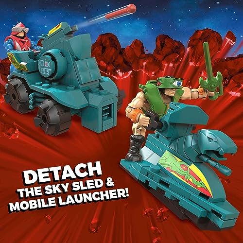 Mega Construx Masters of The Universe Building Toys Set, Battle Ram and Sky Sled with 188 Pieces, 2 Micro Action Figures, for Kids