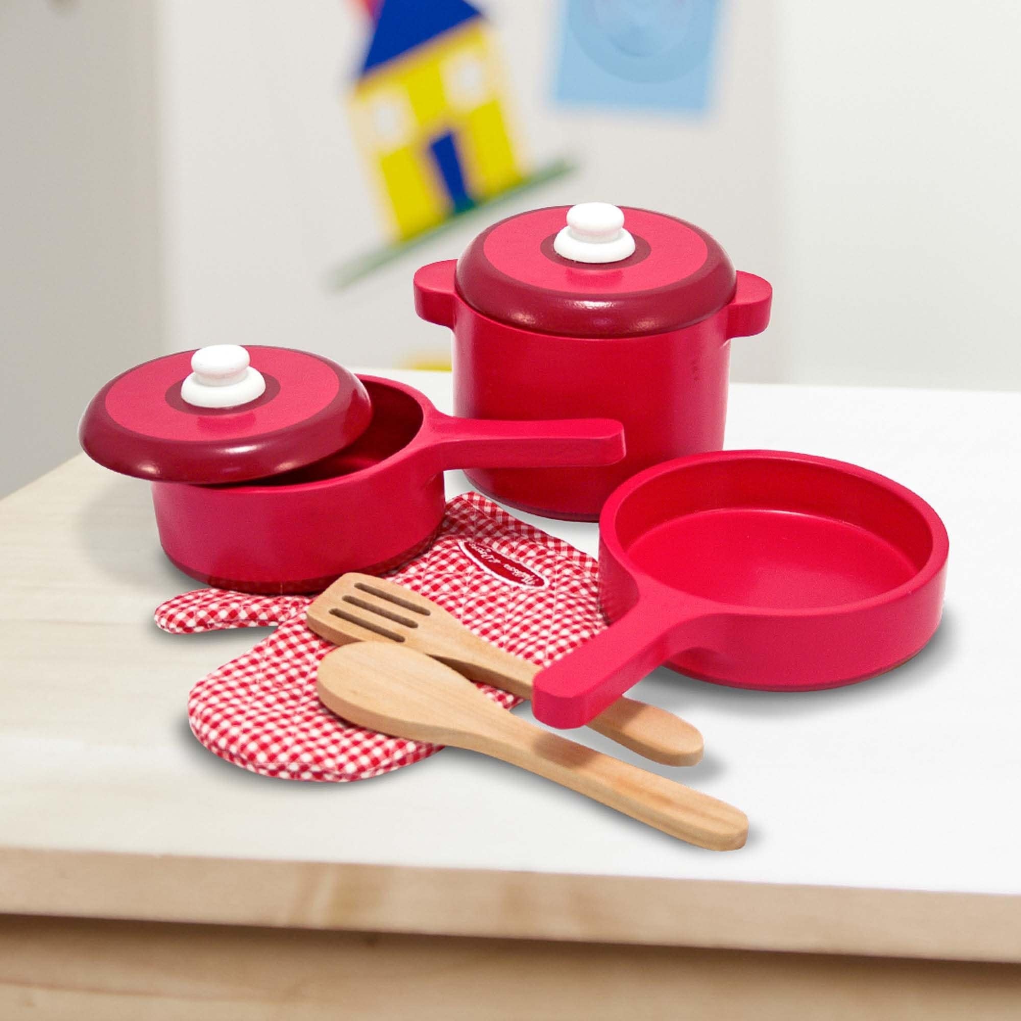 Melissa & Doug Wooden Toy Kitchen Accessory Set Pretend Play Play Food 3+ Gift for Boy or Girl