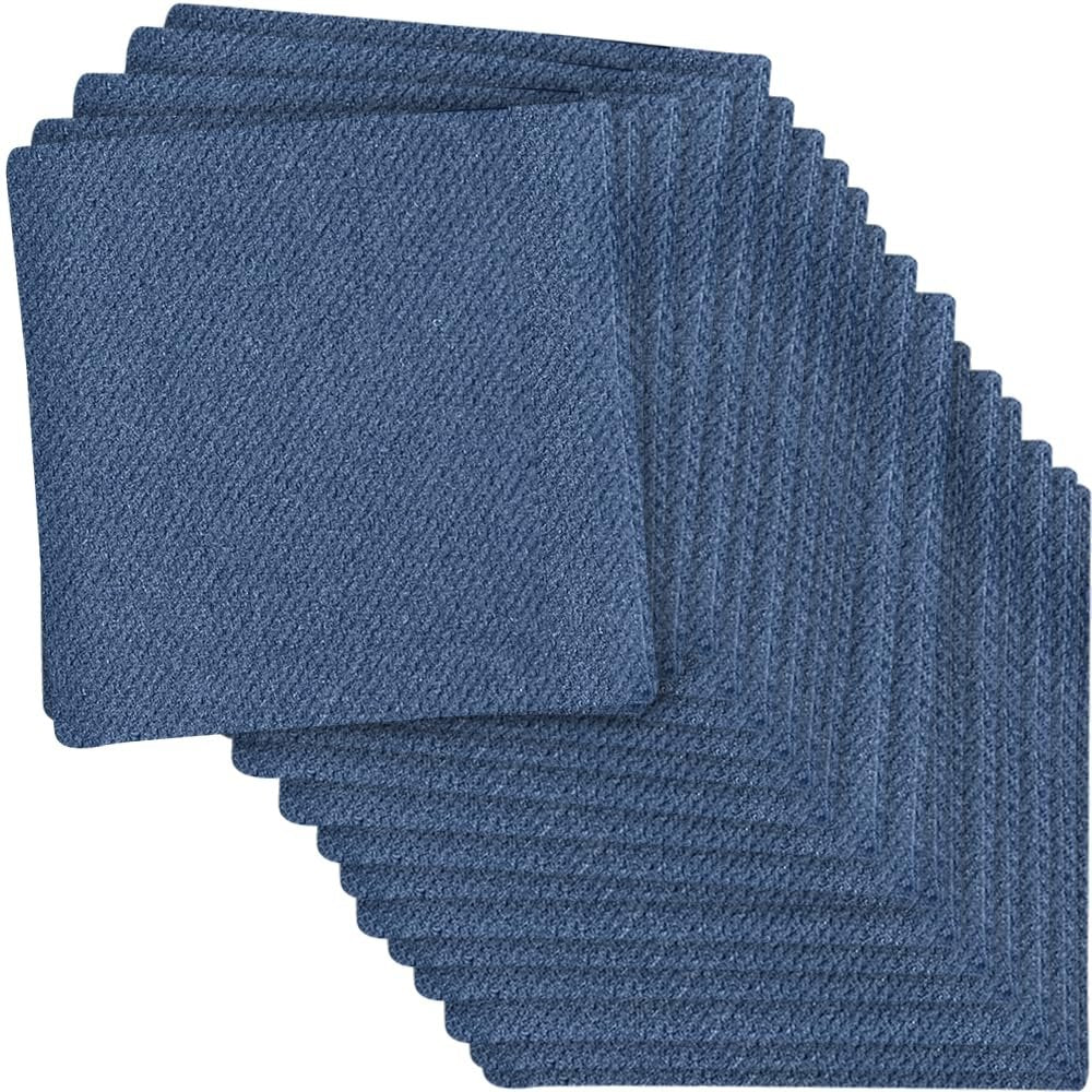Premium Navy Quilted Cloth-Like Dinner Napkin - 1/4 Fold (Pack of 30) - Absorbent Paper Napkin - Perfect for Any Occasion