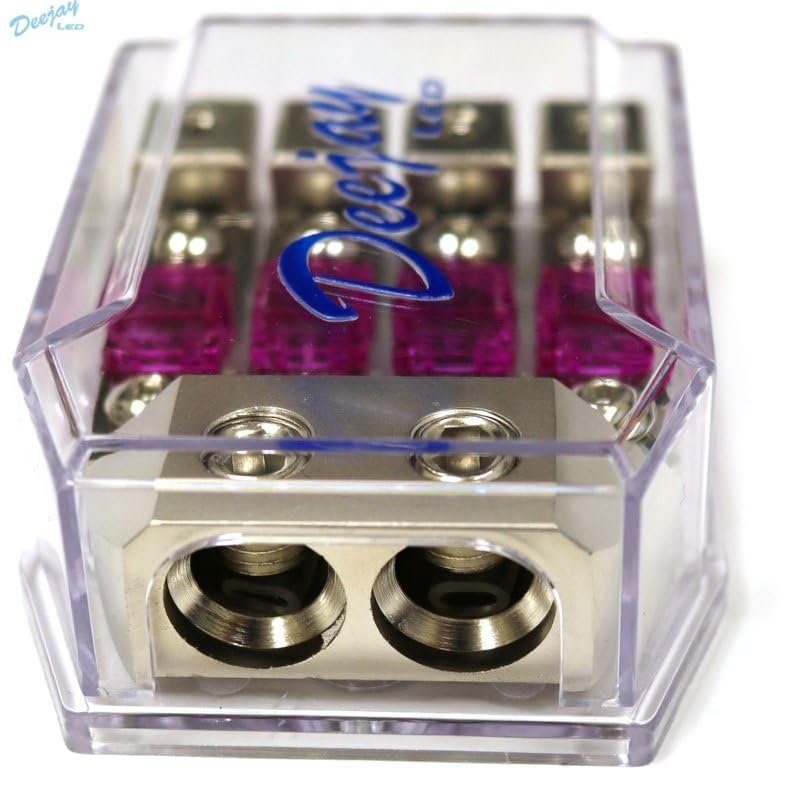 DEEJAY LED TBHANL40 DJL Main Power Distribution Block Includes Four ANL Premounted Fuses of 100 Amps Each