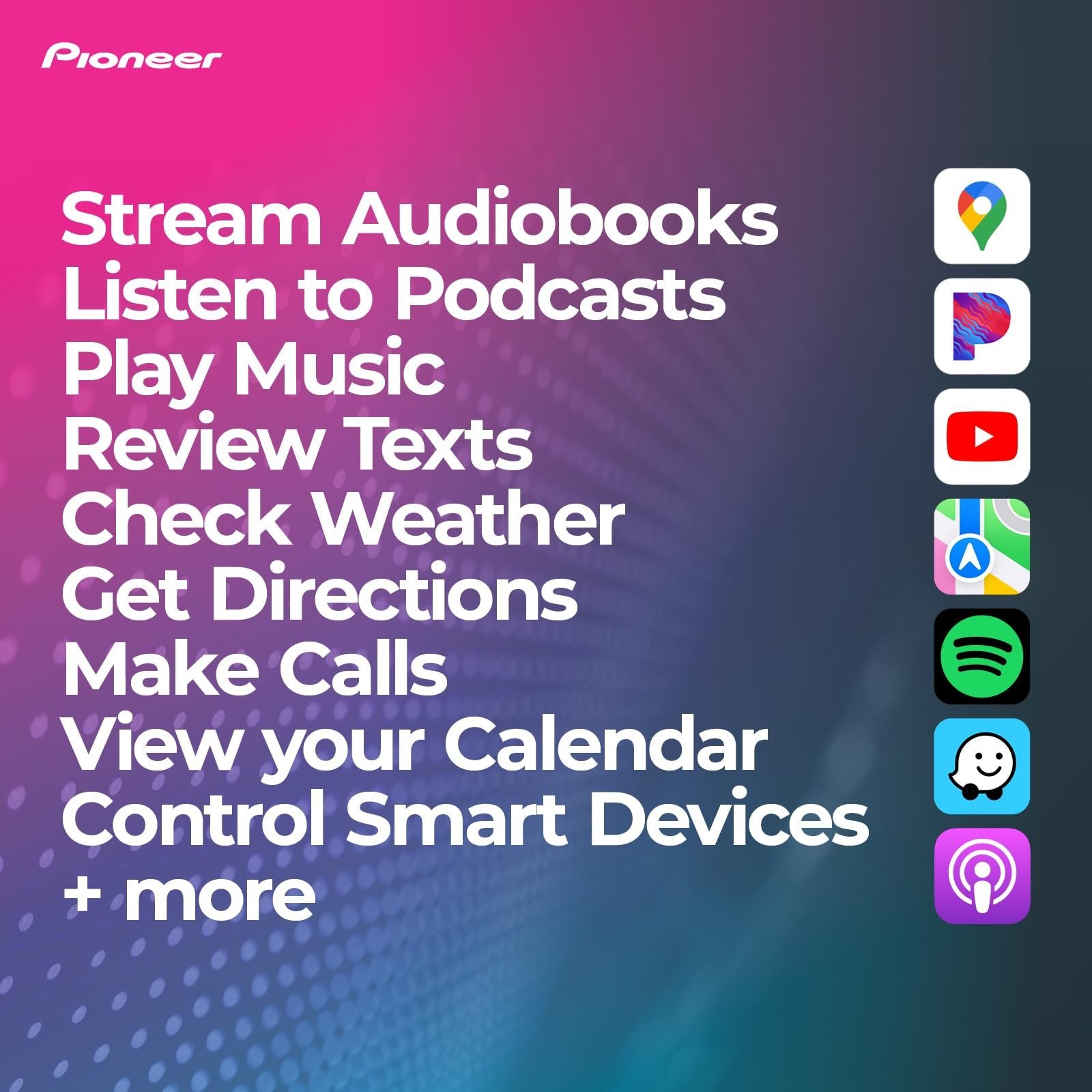 Pioneer DMH-WC5700NEX 6.8” Multimedia Digital Media Receiver with Wireless Apple CarPlay and Android Auto, Built-In Bluetooth, WiFi and Amazon Alexa, Modular Design, Capacitive Touchscreen