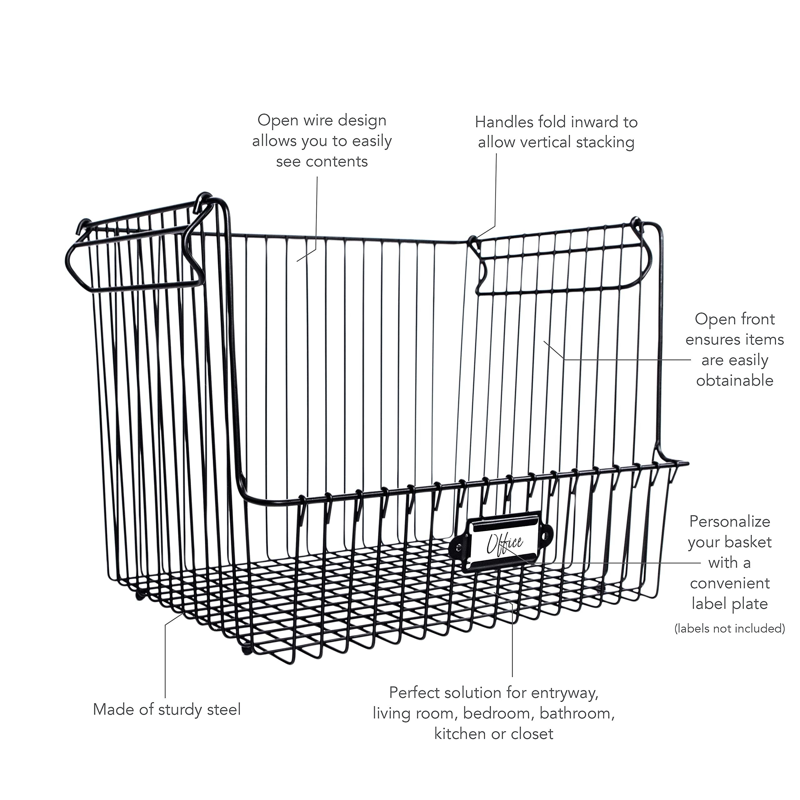 Spectrum Diversified Vintage Living™ Large Stacking Basket for Home Storage and Organization