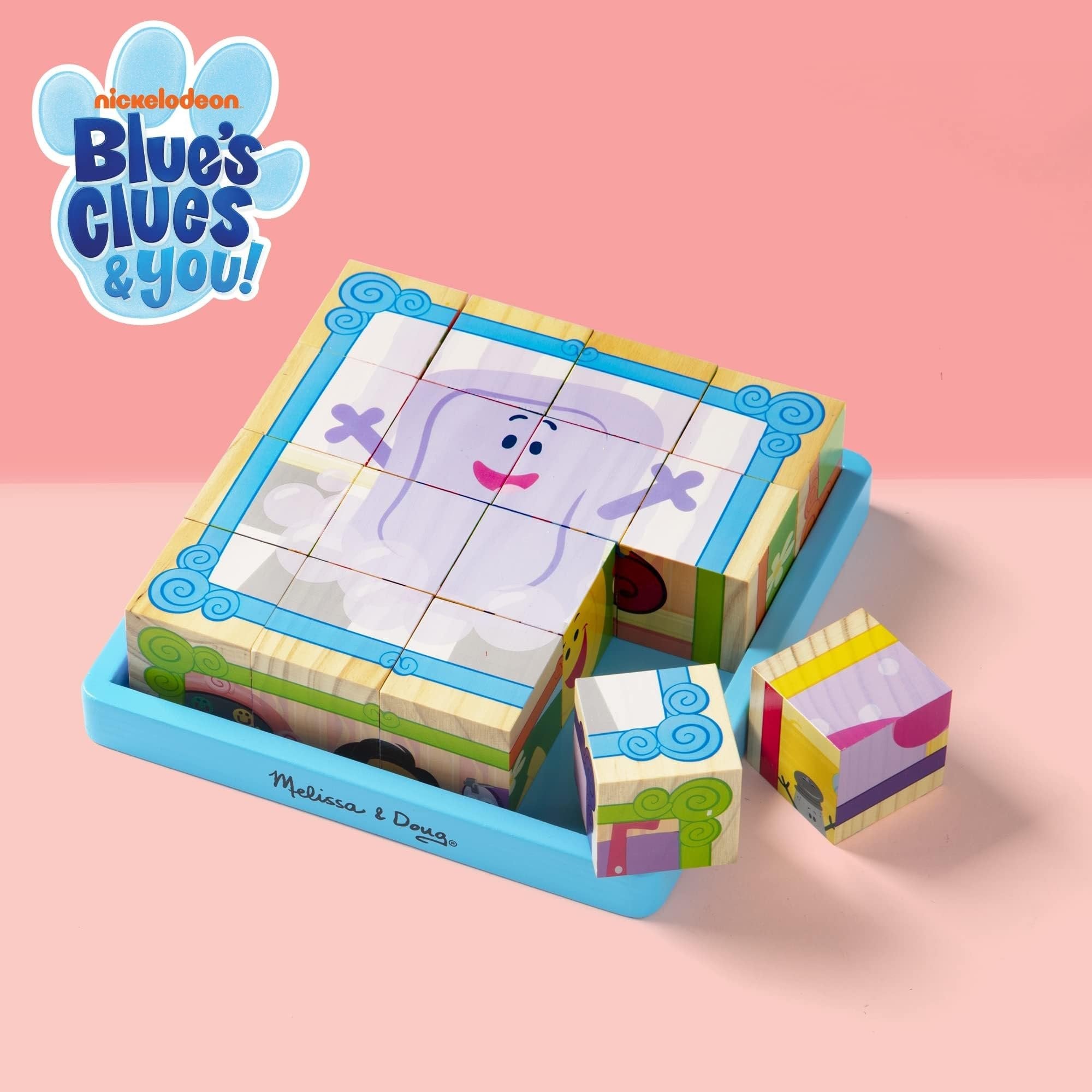 Melissa & Doug Blue's Clues & You! Wooden Cube Puzzle (16 Pieces)