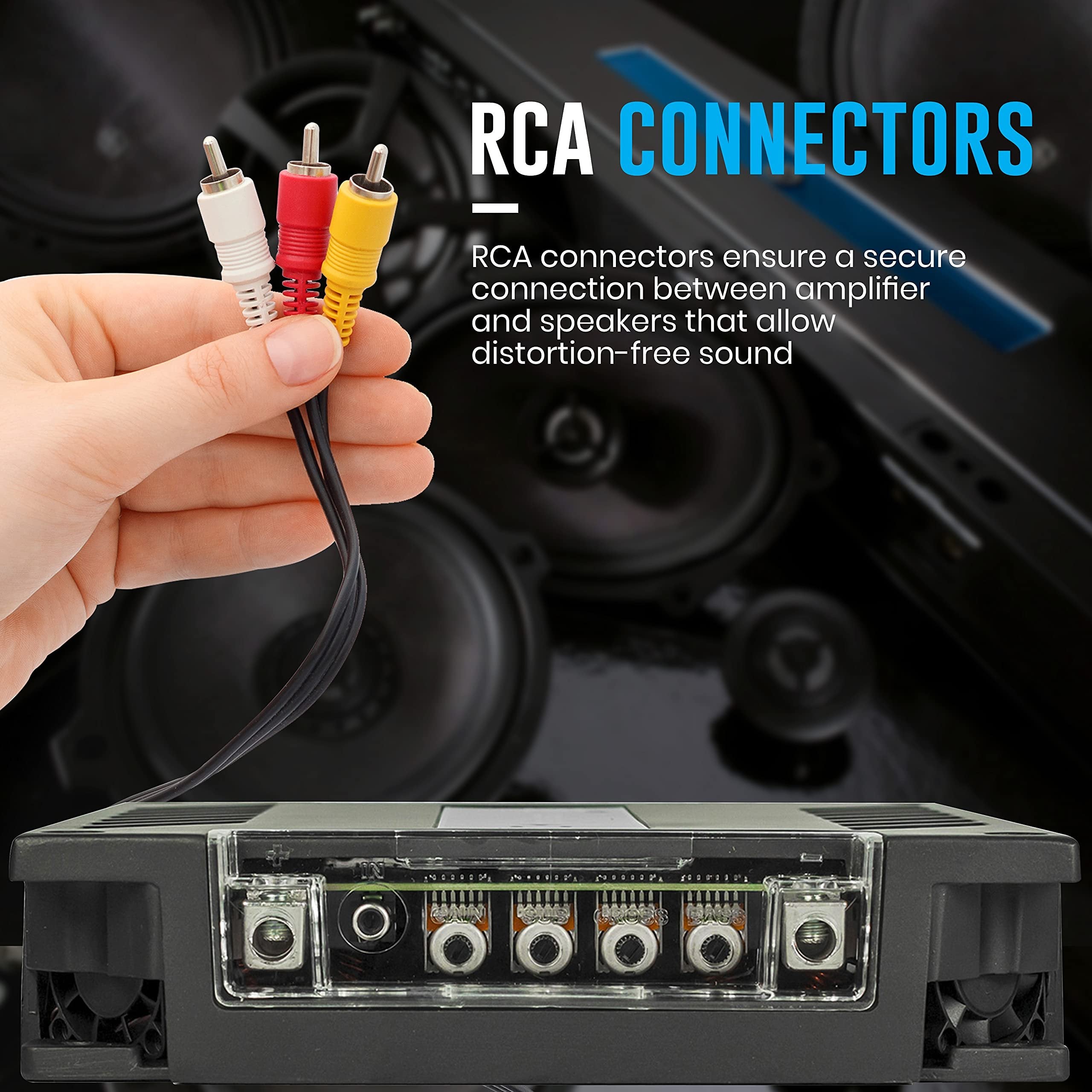 1-Channel Vehicle Audio Bass Amplifier - 1900 Watts High-Powered Mono Bass Amplifier w/Subsonic Filter and Low Pass Filter Stable at 2 ohms, LED Indicators, Sound Specialization - BANDA ICEX1602