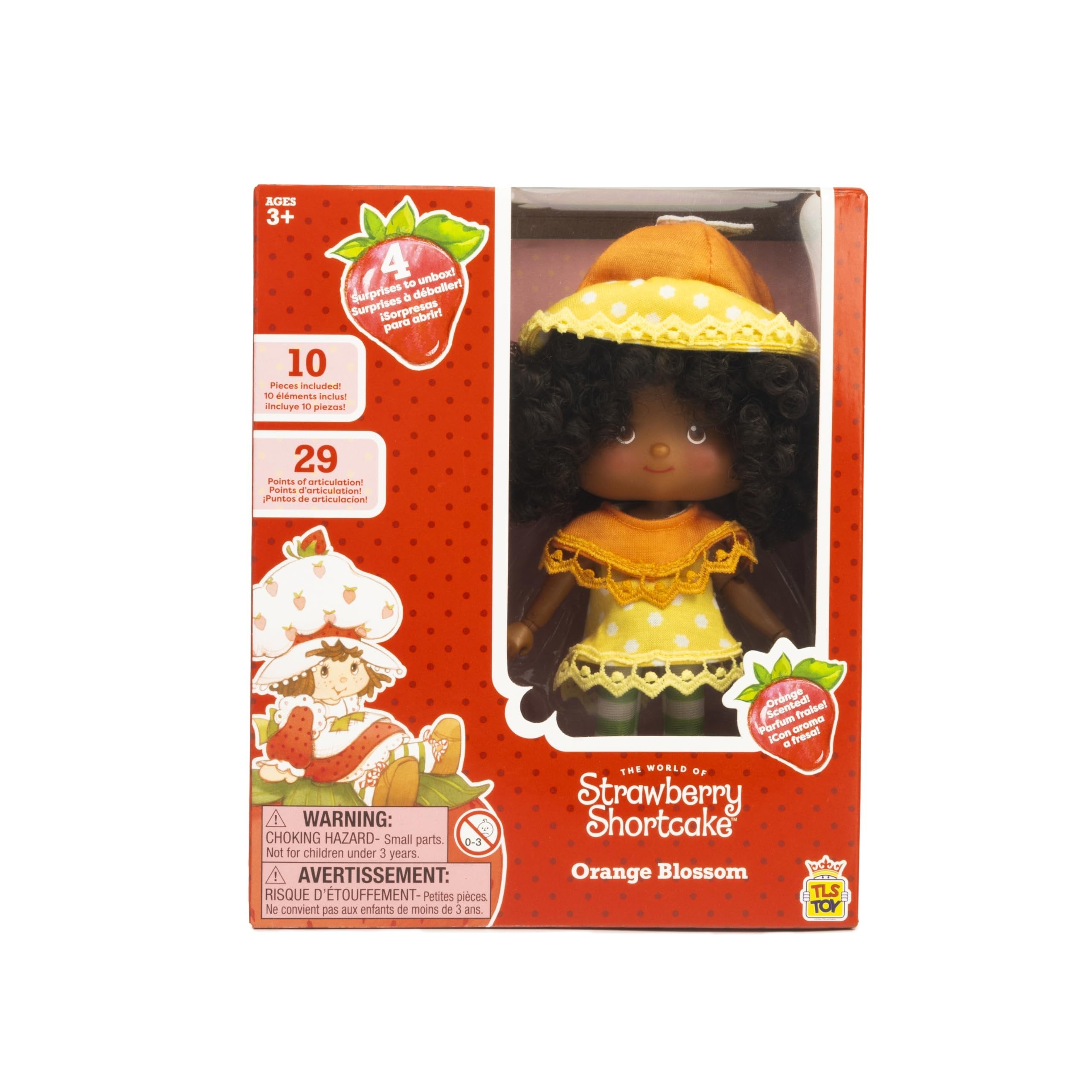 Strawberry Shortcake 5.5-inch Orange Blossom Poseable Sweet Scented Fashion Doll with 4 Surprise Reveal Accessories