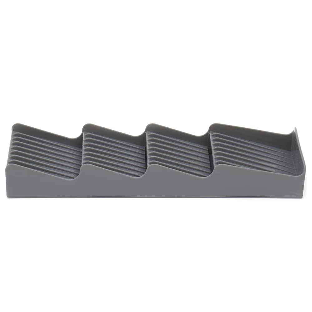 Home Basics Plastic Compact Kitchen Drawer Flatware Organizer, Grey