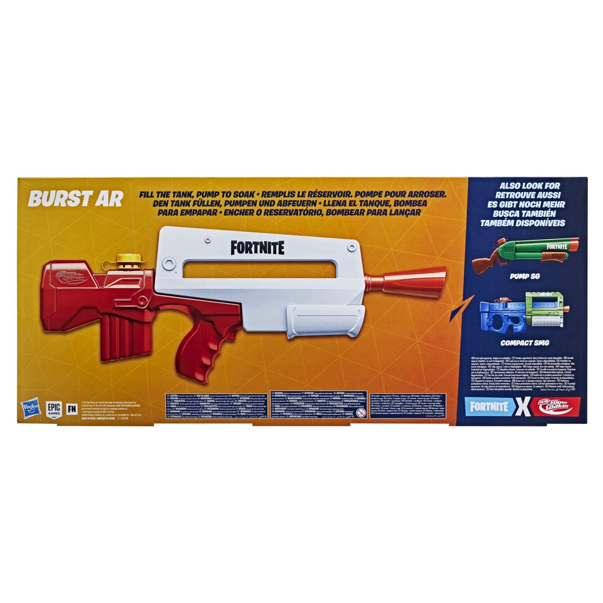 Nerf Super Soaker Fortnite Burst AR Water Blaster - Pump-Action Soakage for Outdoor Summer Water Games - for Youth, Teens, Adults