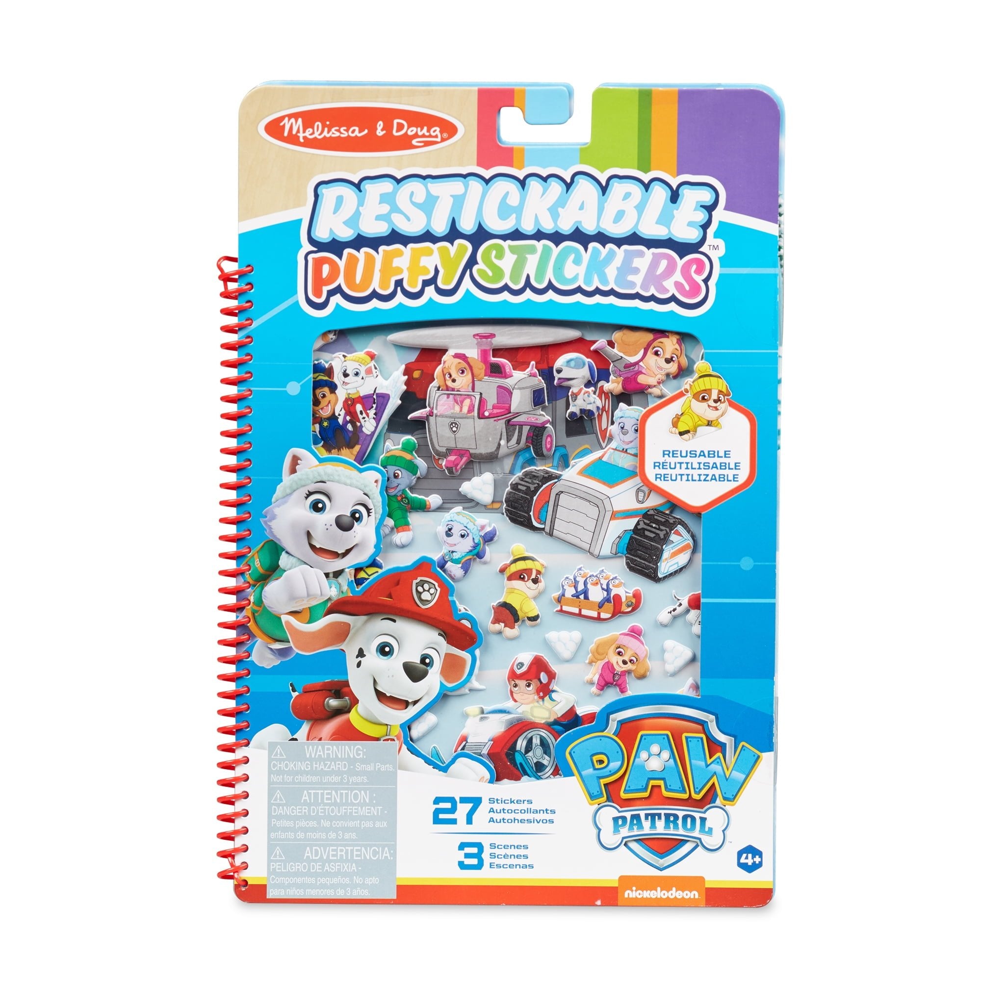 Melissa & Doug PAW Patrol Restickable Puffy Stickers - Jake's Mountain (27 Reusable Stickers) | FSC-Certified Materials
