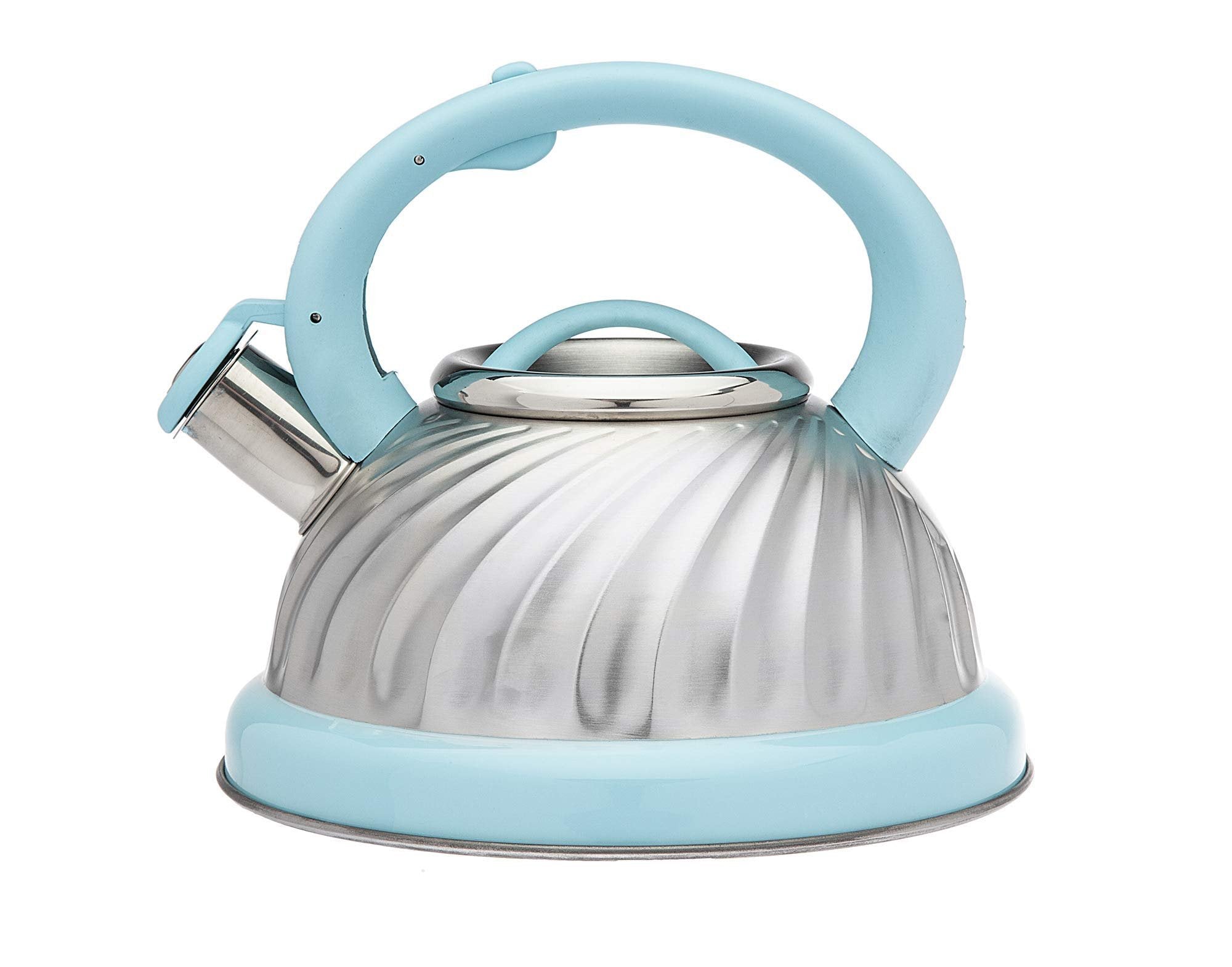 STUDIO SILVERSMITHS Tea Kettle Stainless Steel Whistling Teapot - 3 Liters, Aqua