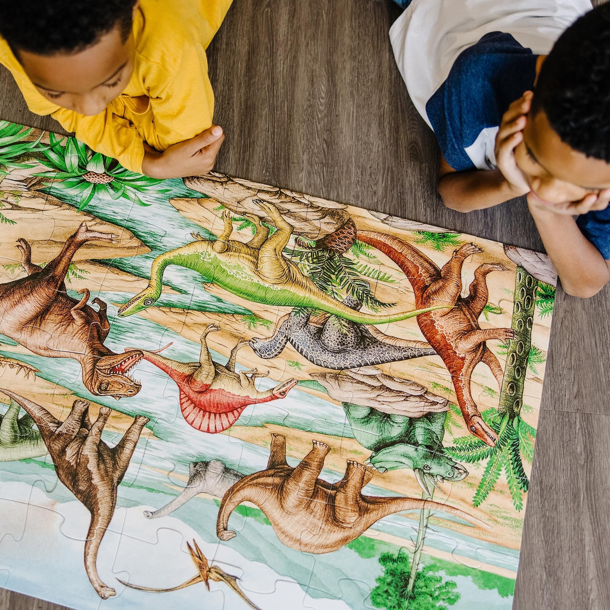 Melissa & Doug Dinosaurs Floor Puzzle - 48 Pieces (2 Feet x 3 Feet Assembled) - FSC Certified