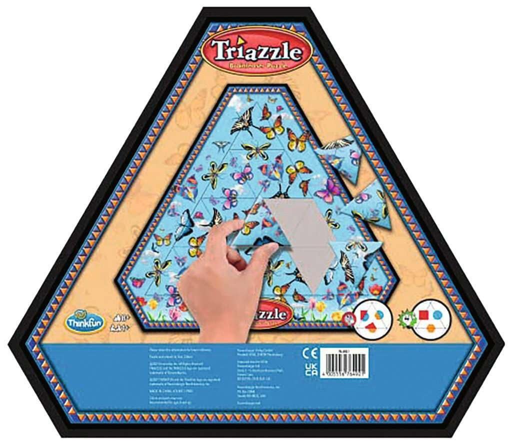 Think Fun Triazzle Picture-Matching Brainteaser - Engaging Brain Puzzle for Kids & Adults | Award-Winning Game | Enhances Memory & Problem-Solving Skills | Butterflies Edition