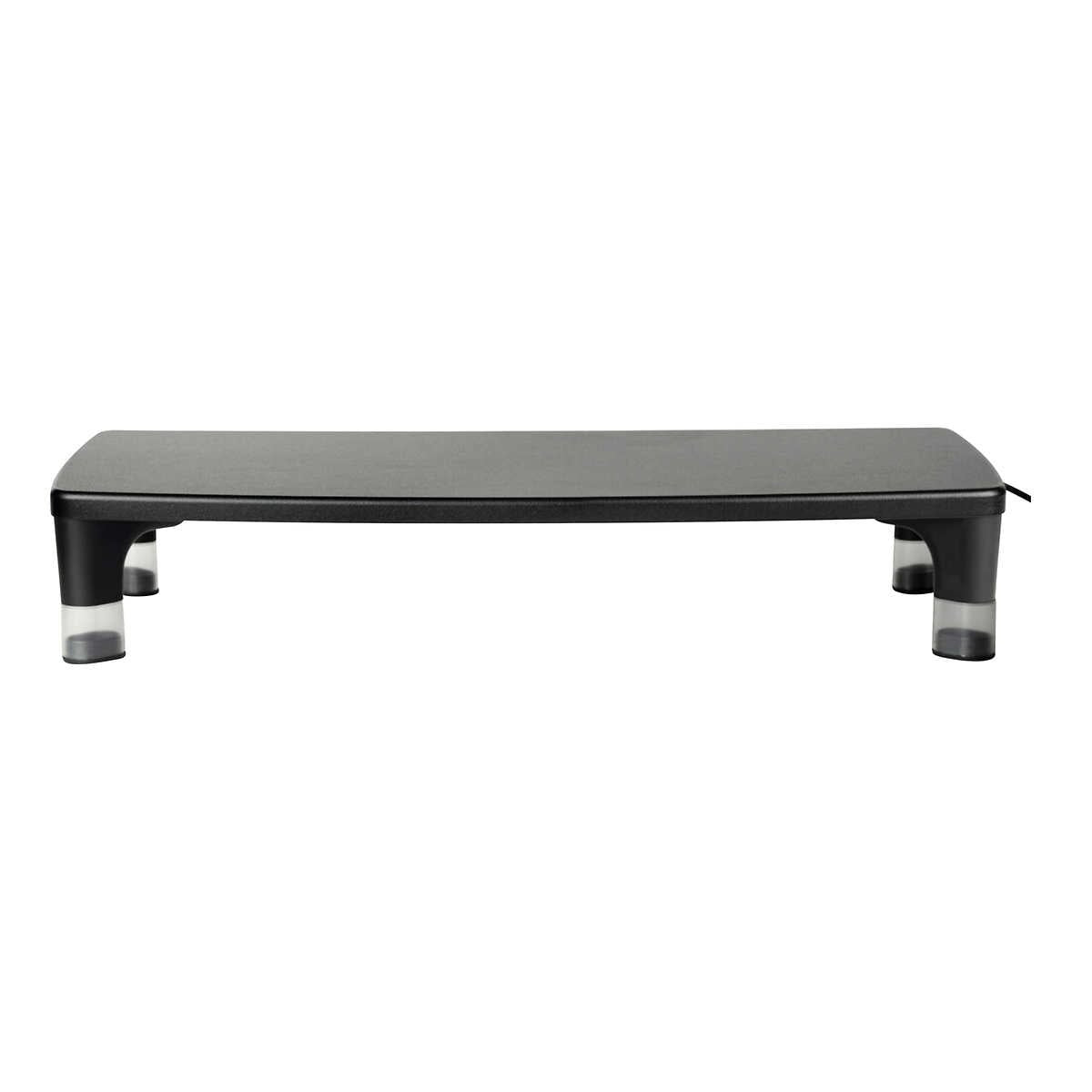 3M Adjustable Monitor Stand, 4-Port, 21.6"x9.4", Black